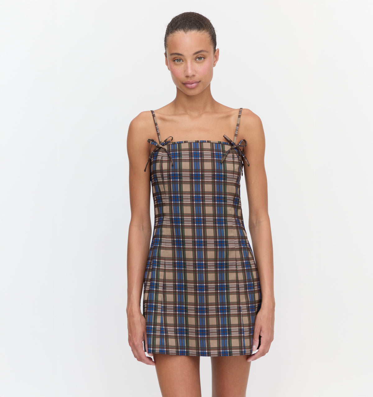 The Rennie Dress in Brown Spencer Plaid
