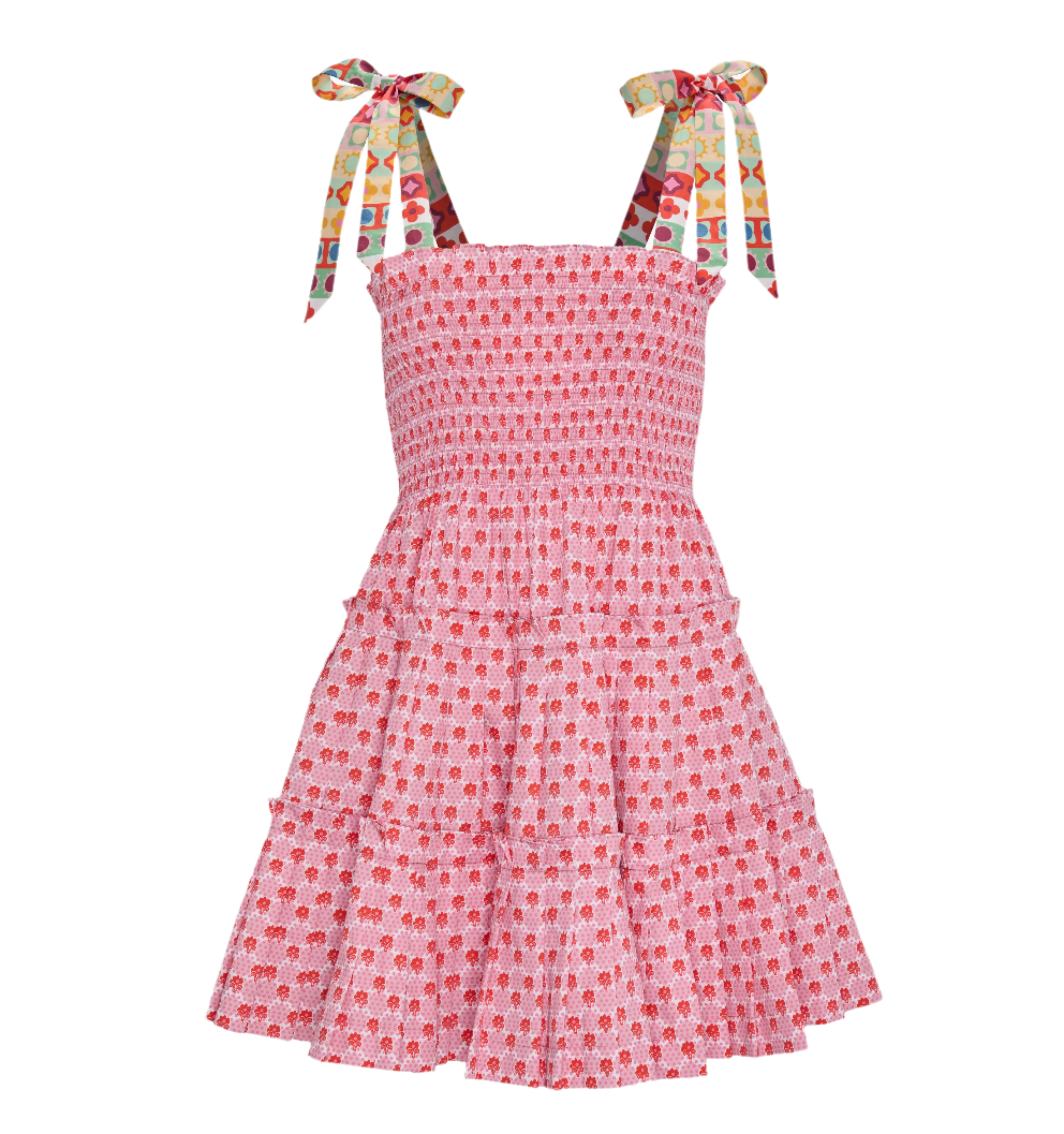 The Ribbon Charlotte Nap Dress in Pink Cala Check