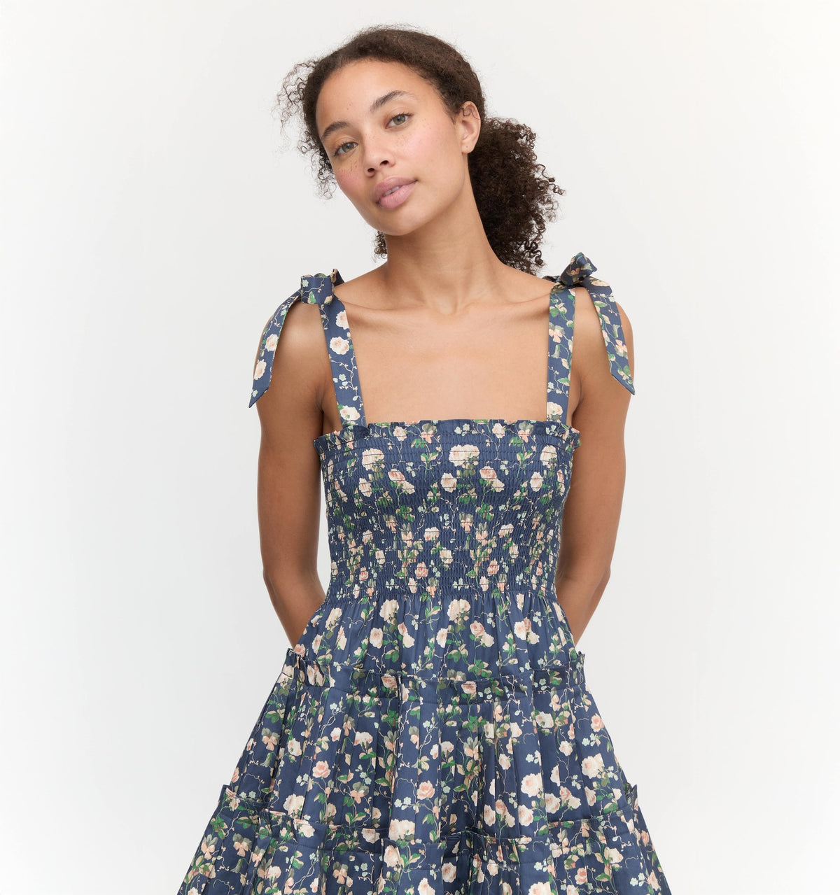 The Ribbon Charlotte Nap Dress in Navy Bluebonnet