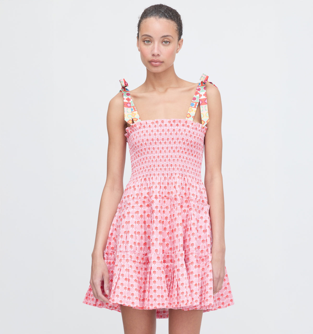 The Ribbon Charlotte Nap Dress in Pink Cala Check