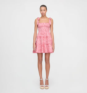 The Ribbon Charlotte Nap Dress in Pink Palm Ikat