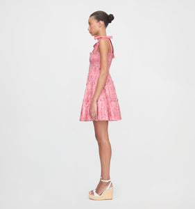 The Ribbon Charlotte Nap Dress in Pink Palm Ikat