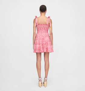 The Ribbon Charlotte Nap Dress in Pink Palm Ikat