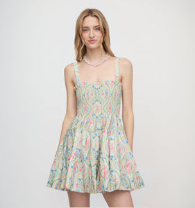 The Ribbon Charlotte Nap Dress in Sea Scroll