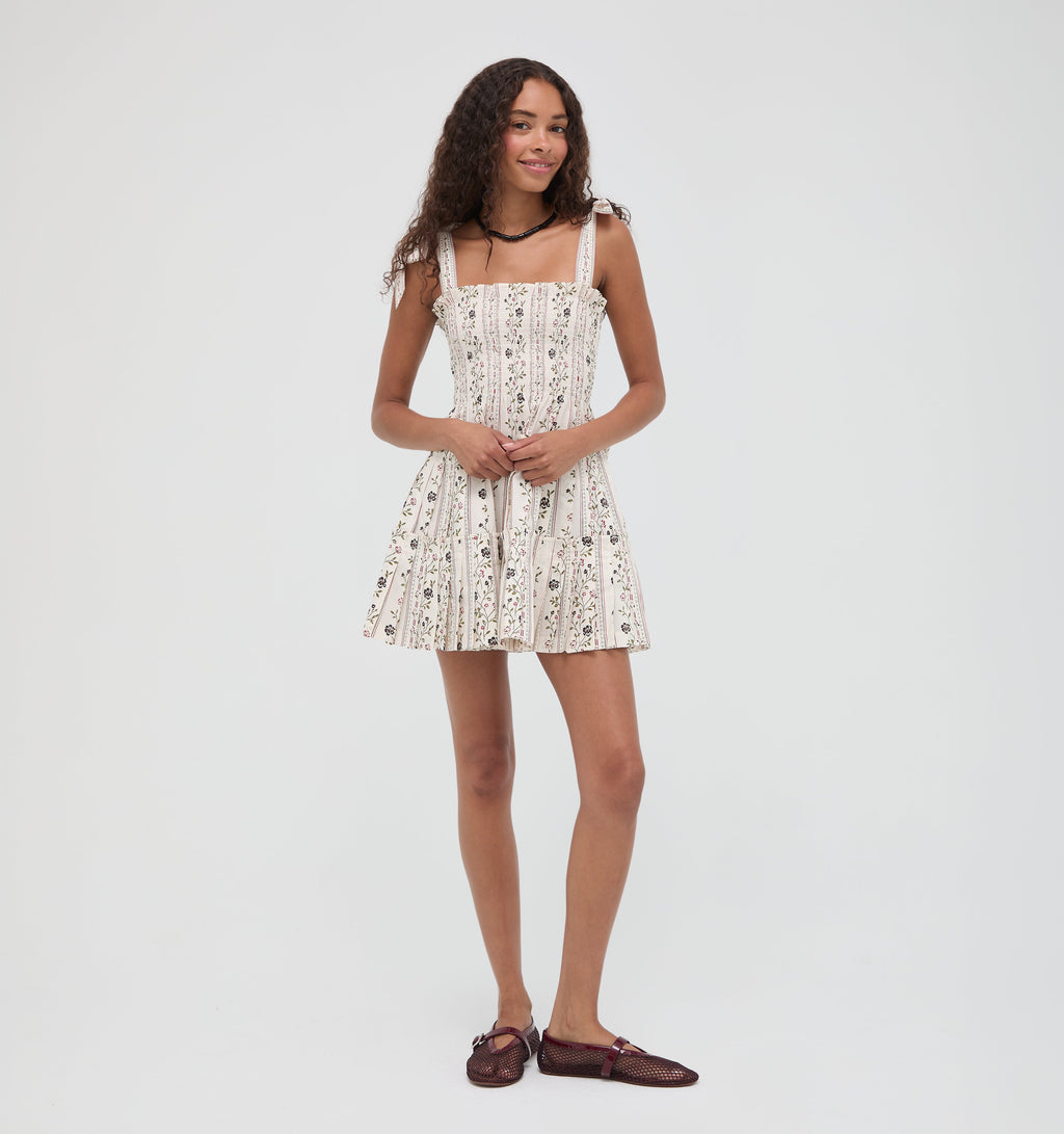 The Ribbon Charlotte Nap Dress in Kelmscott Ribbon Stripe