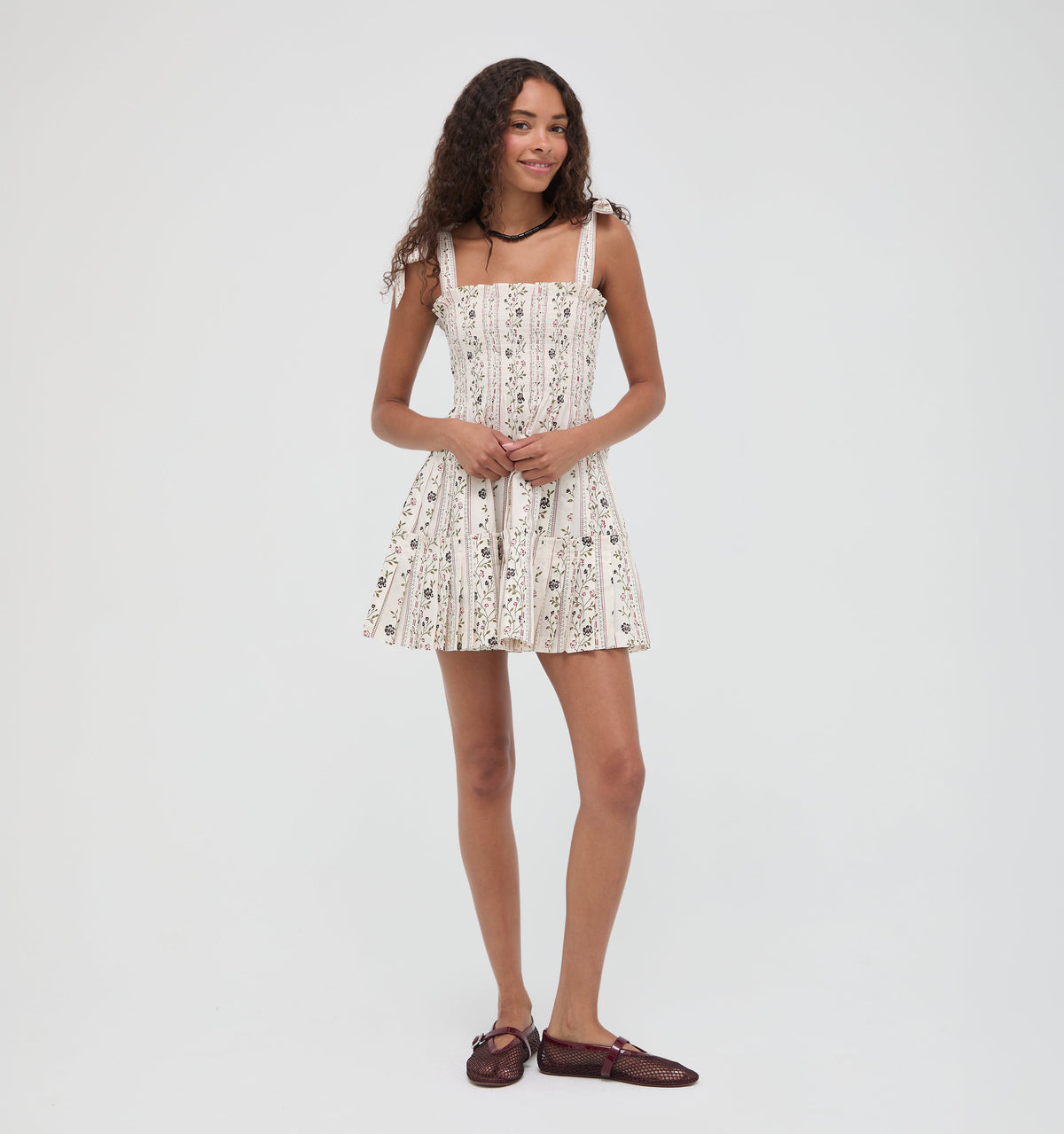 The Ribbon Charlotte Nap Dress in Kelmscott Ribbon Stripe
