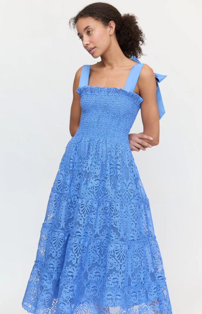 The Ribbon Ellie Nap Dress in Sky Blue Lace
