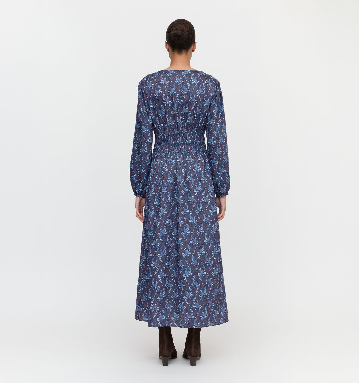 The Rosely Dress in Navy Cala Paisley