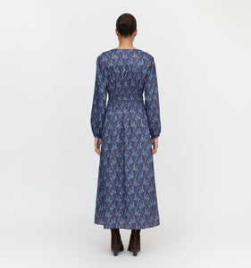 The Rosely Dress in Navy Cala Paisley