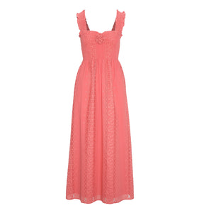 The Rosetta Nap Dress in Coral Voile Broderie