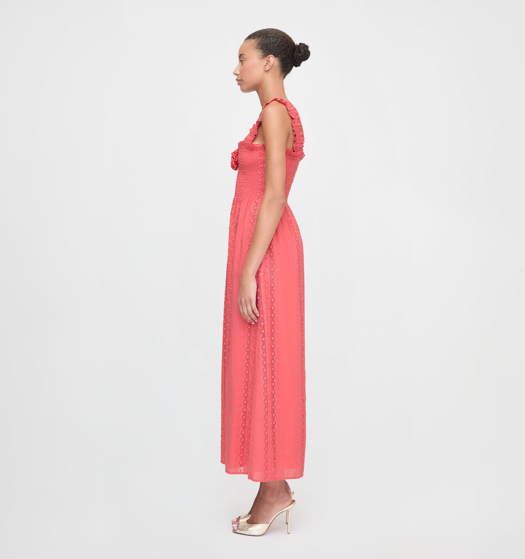 The Rosetta Nap Dress in Coral Voile Broderie