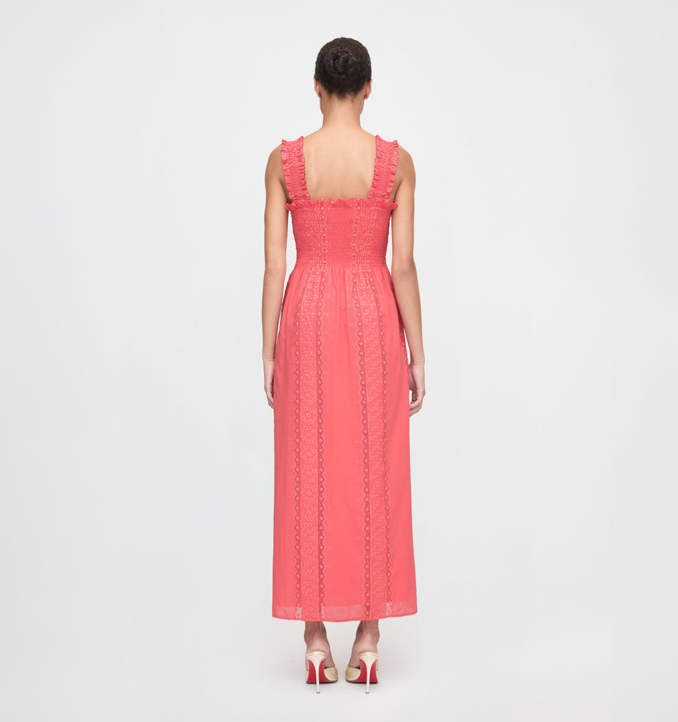 The Rosetta Nap Dress in Coral Voile Broderie