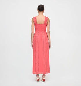 The Rosetta Nap Dress in Coral Voile Broderie