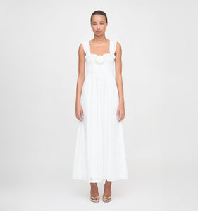 The Rosetta Nap Dress in White Broderie Voile