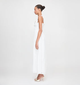 The Rosetta Nap Dress in White Broderie Voile