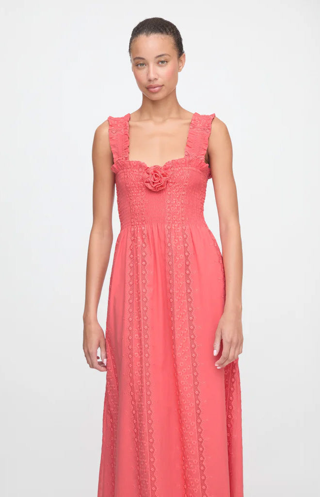 The Rosetta Nap Dress in Coral Voile Broderie