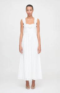 The Rosetta Nap Dress in White Broderie Voile