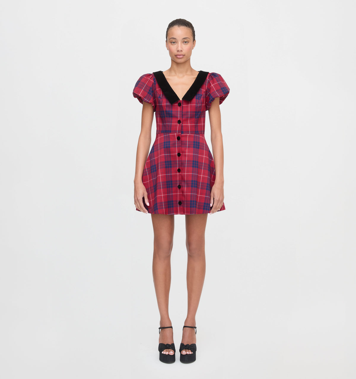 The Samantha Dress in Cherry Tartan