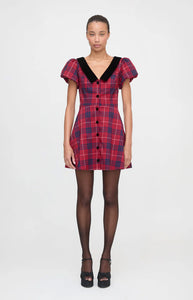 The Samantha Dress in Cherry Tartan