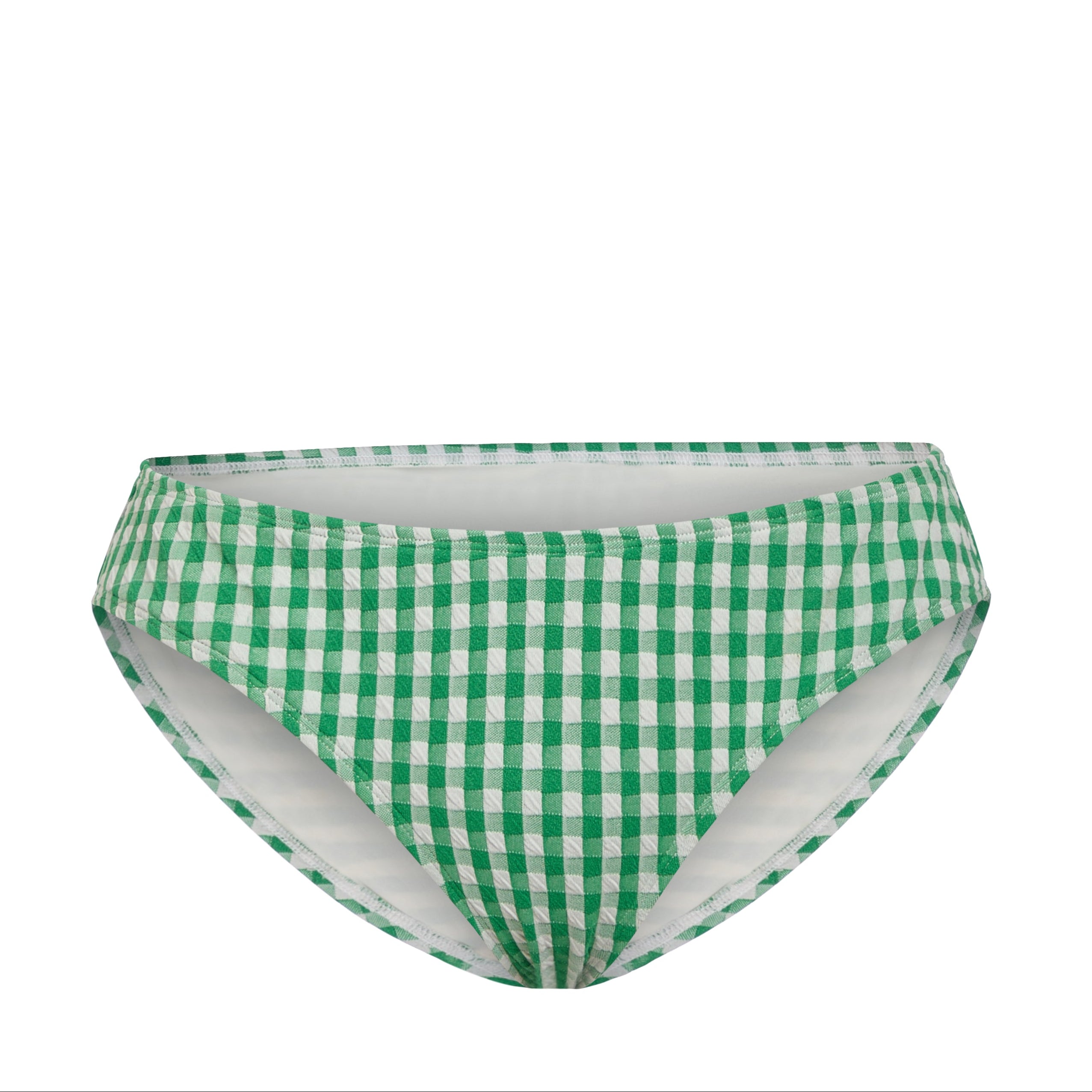 The Classic Bikini Bottom Crinkle in Green Gingham