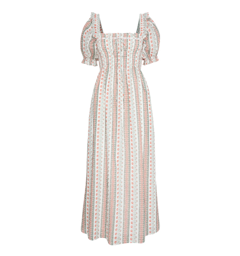 The Scarlett Nap Dress in Cosmos Floral Stripe