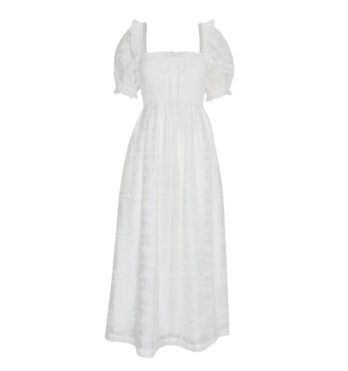 The Scarlett Nap Dress in White Patchwork Organza