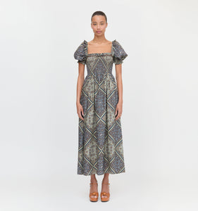 The Scarlett Nap Dress in Olive Equestrian Scarf