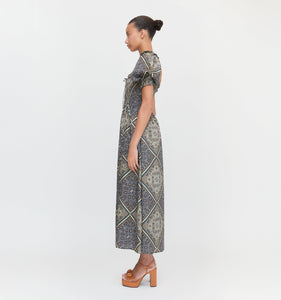 The Scarlett Nap Dress in Olive Equestrian Scarf
