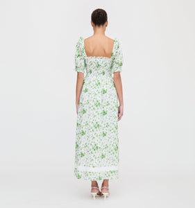 The Scarlett Nap Dress in Green Sweet Peas