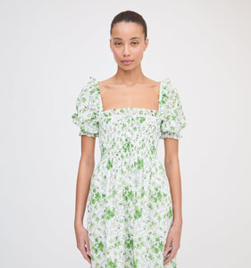 The Scarlett Nap Dress in Green Sweet Peas