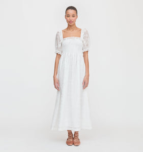The Scarlett Nap Dress in White Patchwork Organza