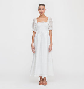 The Scarlett Nap Dress in White Patchwork Organza