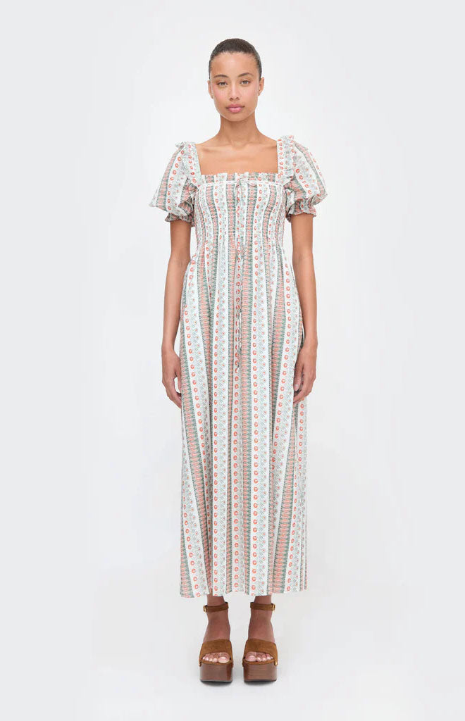 The Scarlett Nap Dress in Cosmos Floral Stripe