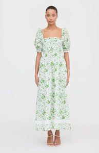 The Scarlett Nap Dress in Green Sweet Peas