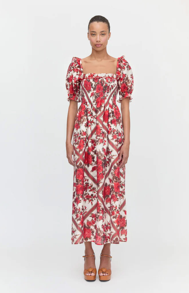 The Scarlett Nap Dress in Red Diamond Rose