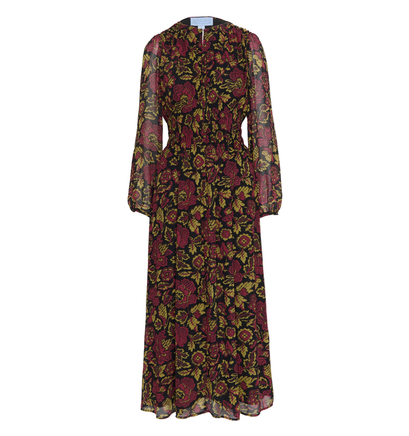 The Rosely Dress in Black Palampore Floral