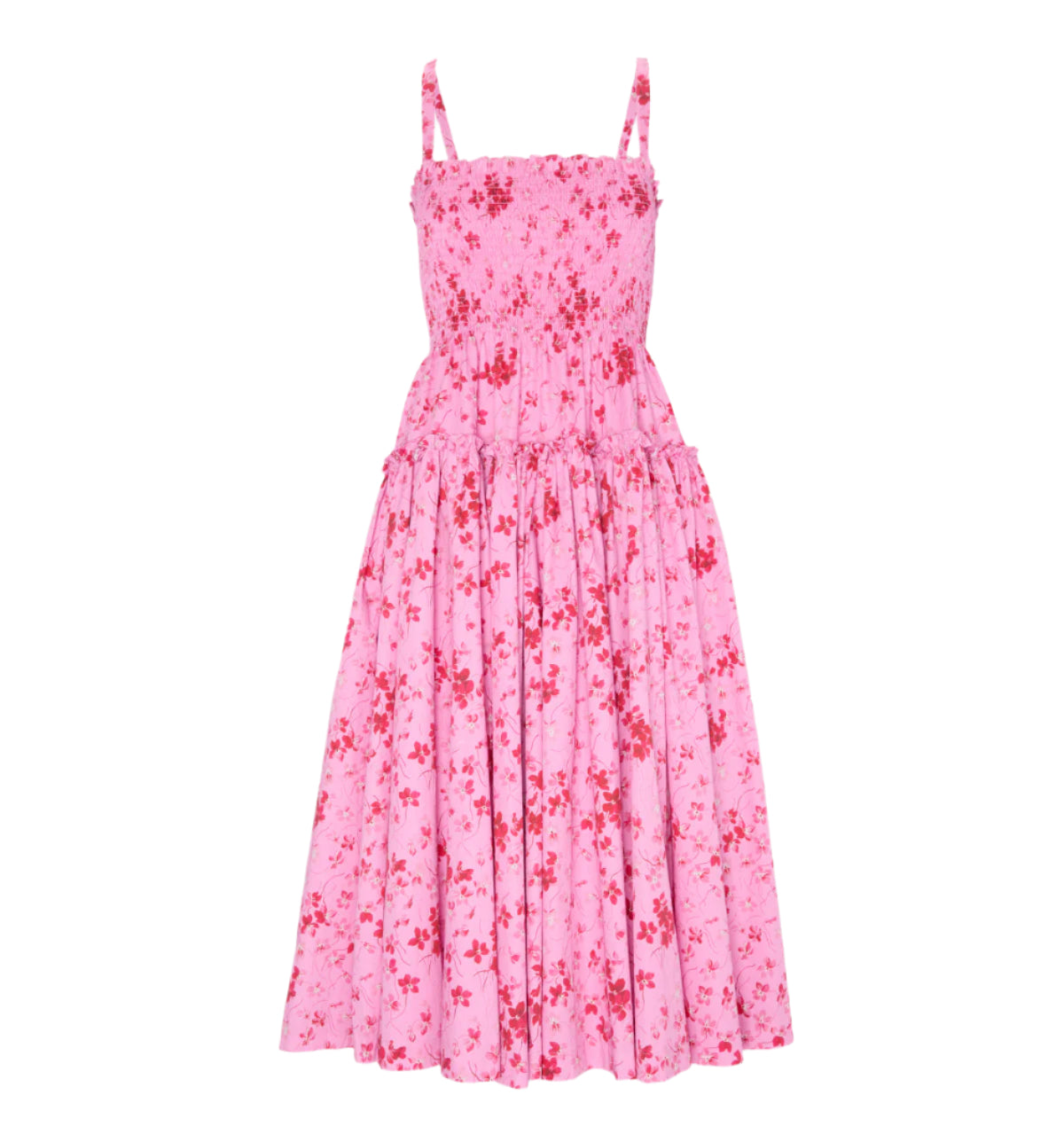 The Seraphina Midi Nap Dress in Pink Sweet Peas