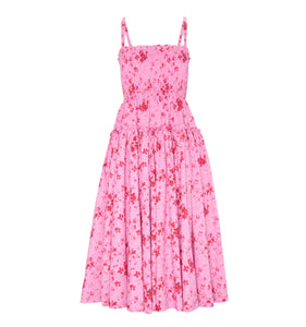 The Seraphina Midi Nap Dress in Pink Sweet Peas