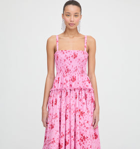 The Seraphina Midi Nap Dress in Pink Sweet Peas