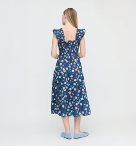 The Ellie Nap Dress in Navy Belgravia Floral Ikat