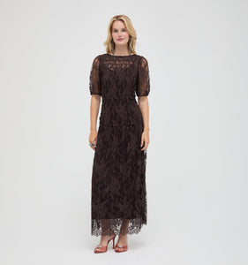 The Short Sleeve Dalia Nap Dress in Chocolate