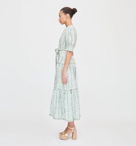 The Yara Dress in Green Provence Floral