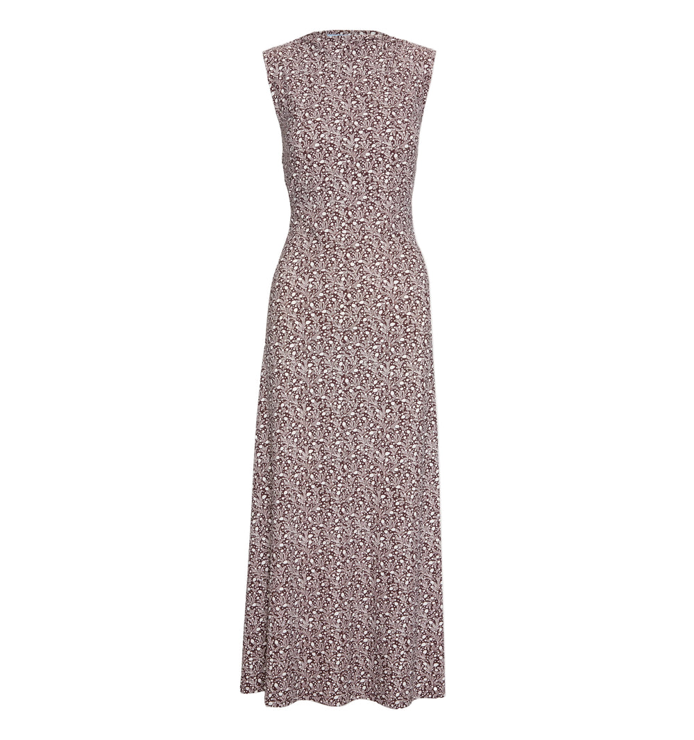 The Sloane Dress in Chocolate Ditsy Thistle