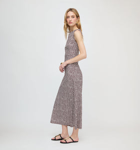 The Sloane Dress in Chocolate Ditsy Thistle