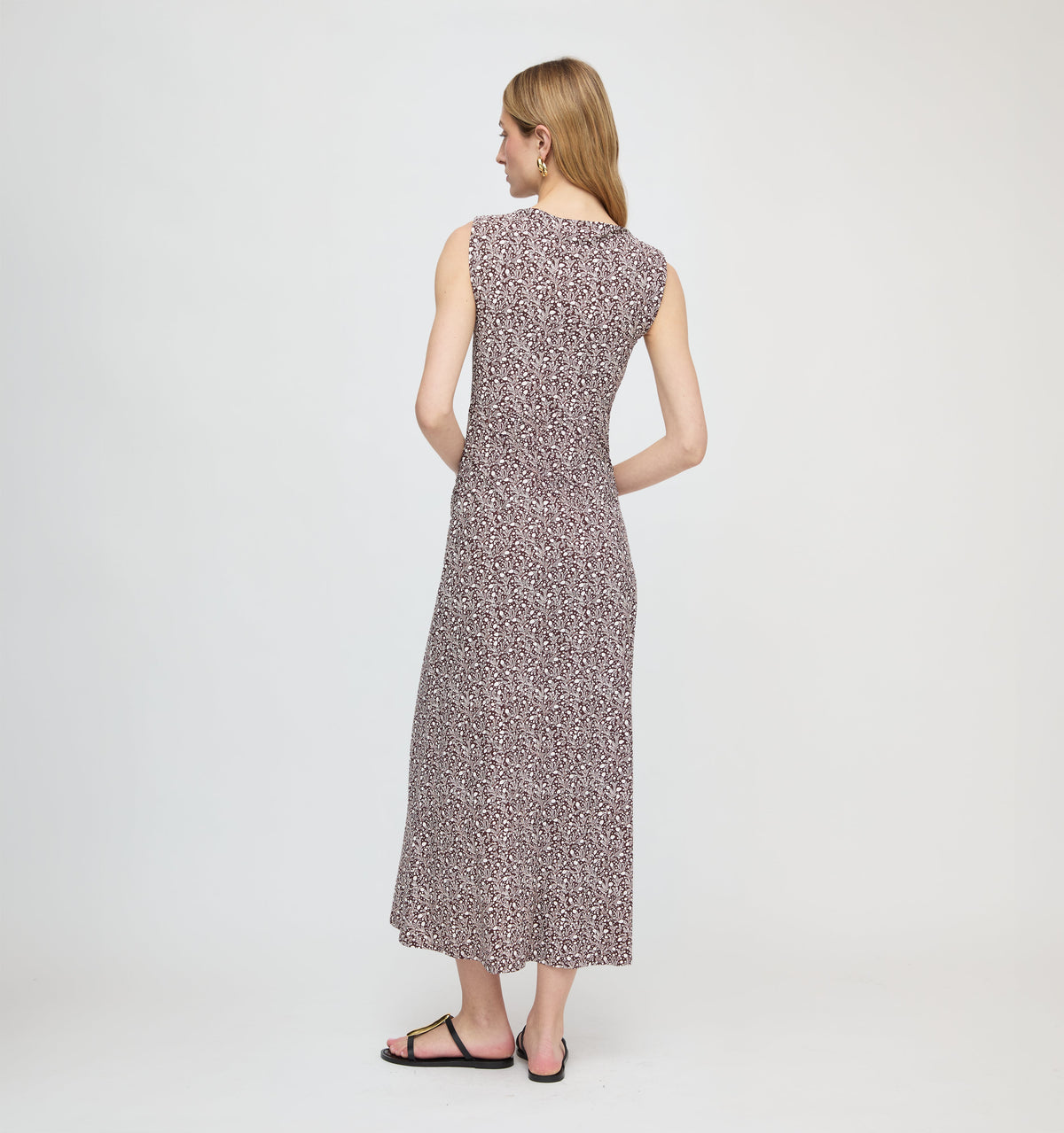 The Sloane Dress in Chocolate Ditsy Thistle