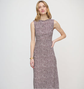 The Sloane Dress in Chocolate Ditsy Thistle
