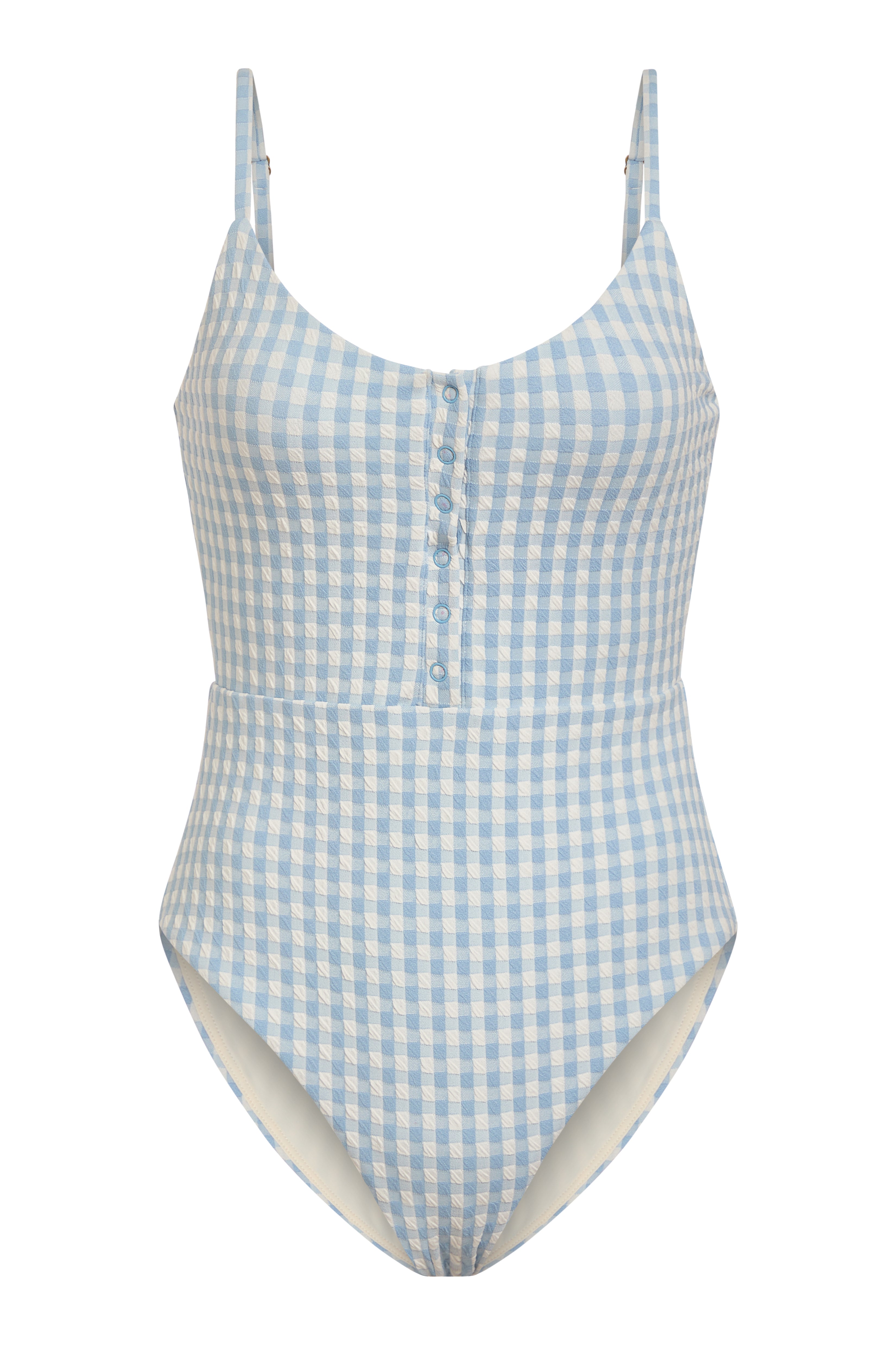 The Snap One Piece Crinkle in Sky Gingham