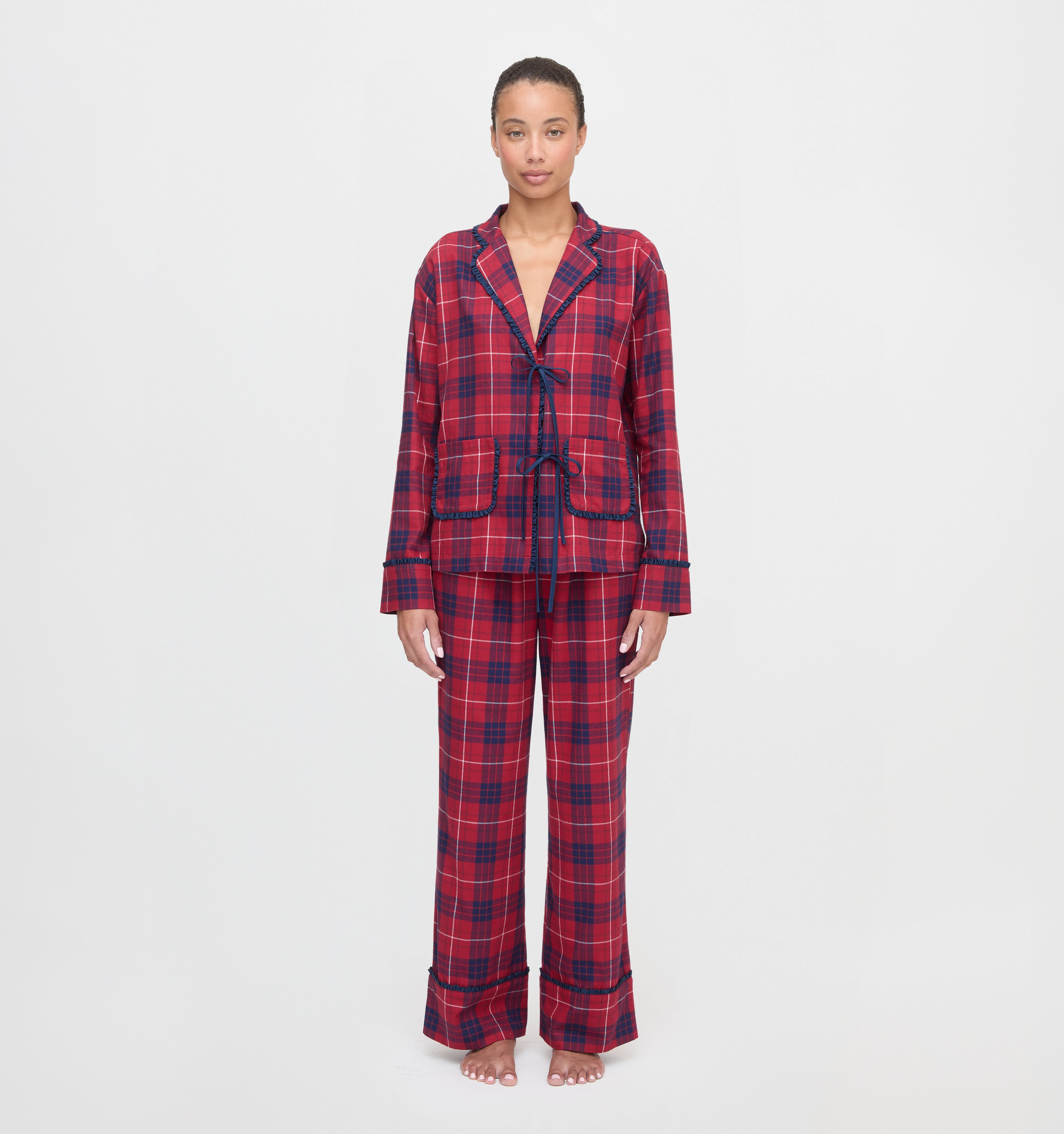The Steffy PJ Set in Cherry Tartan