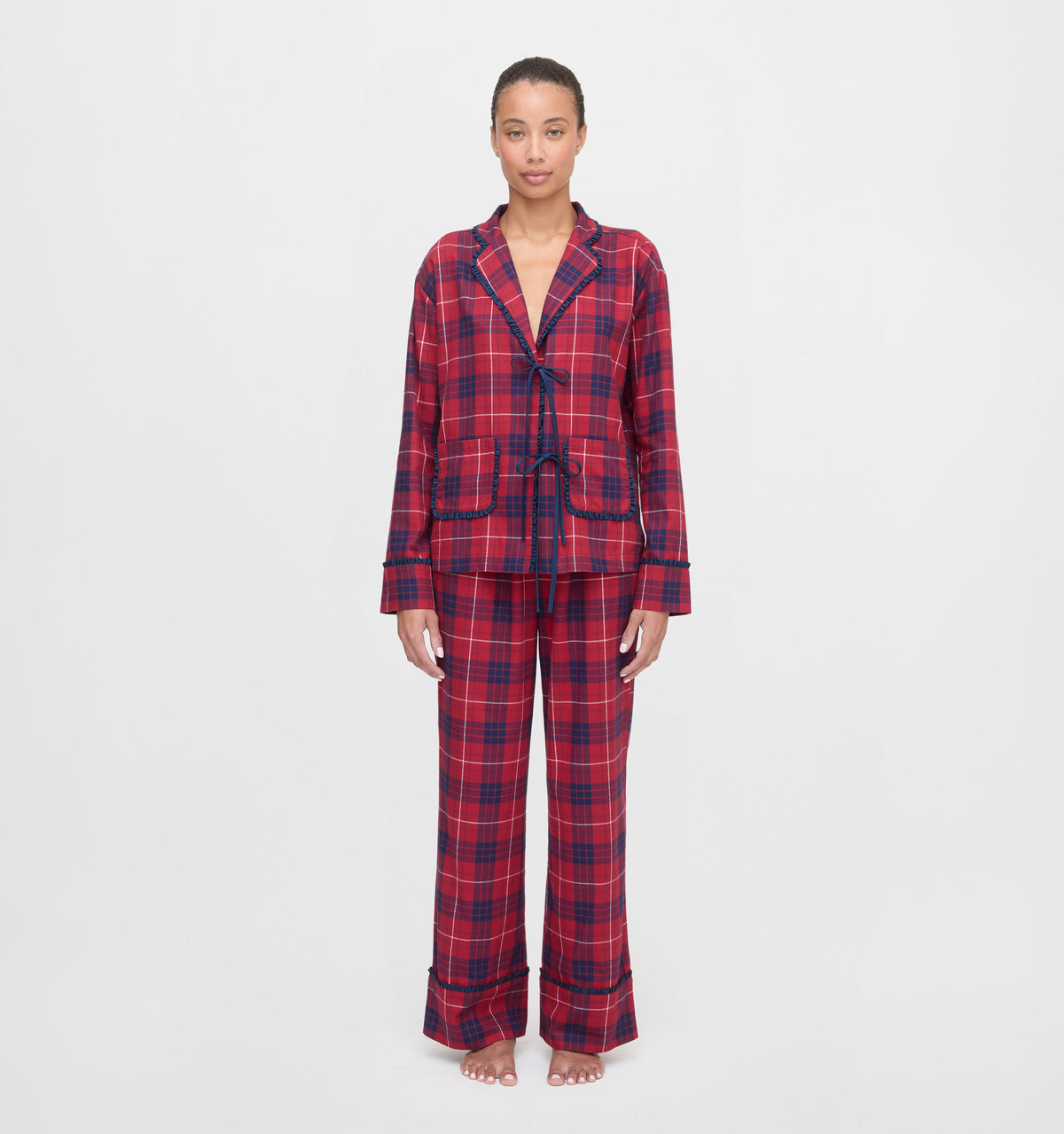 The Steffy PJ Set in Cherry Tartan