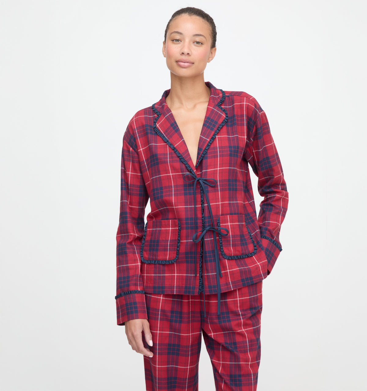The Steffy PJ Set in Cherry Tartan